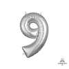 Number 9 Silver 40 cm